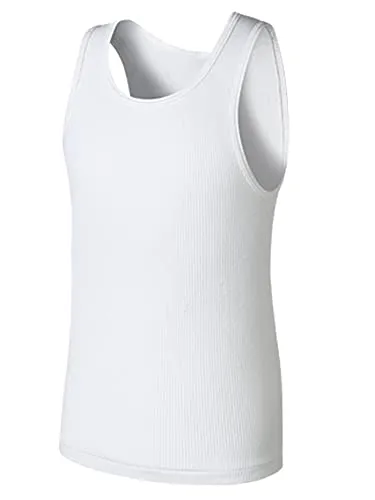 Hanes Boys' Tank Undershirt, EcoSmart Cotton Shirt, Multiple Packs Available, White, Small