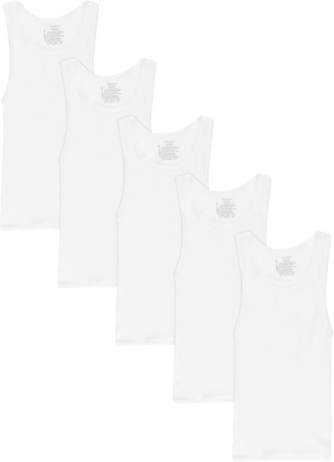 Hanes Boys Tank Undershirt Shirt BRLTA5 White S