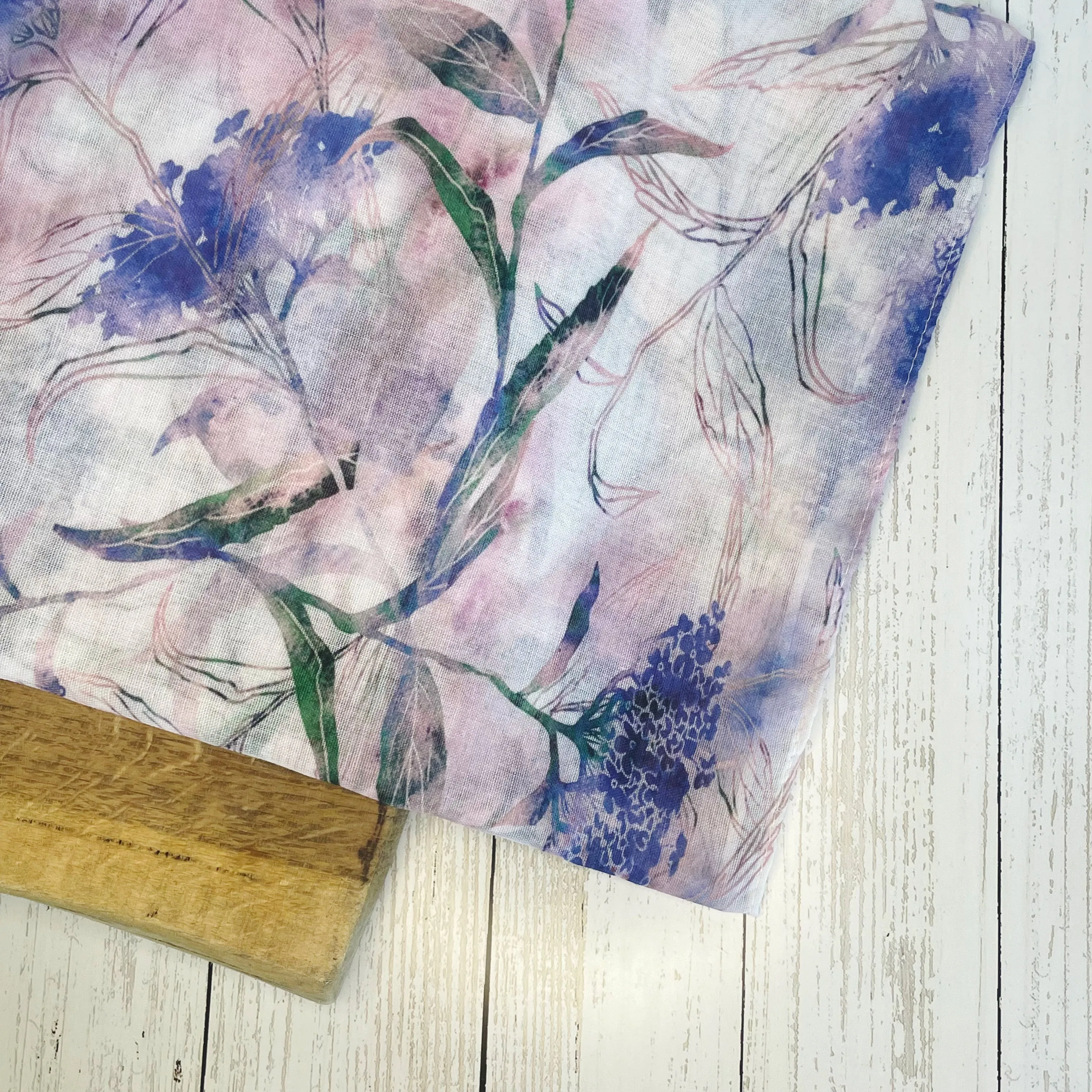 Hattie Floral Watercolour Scarf - Lilac
