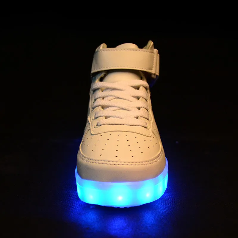 High top white-2 LED shoes