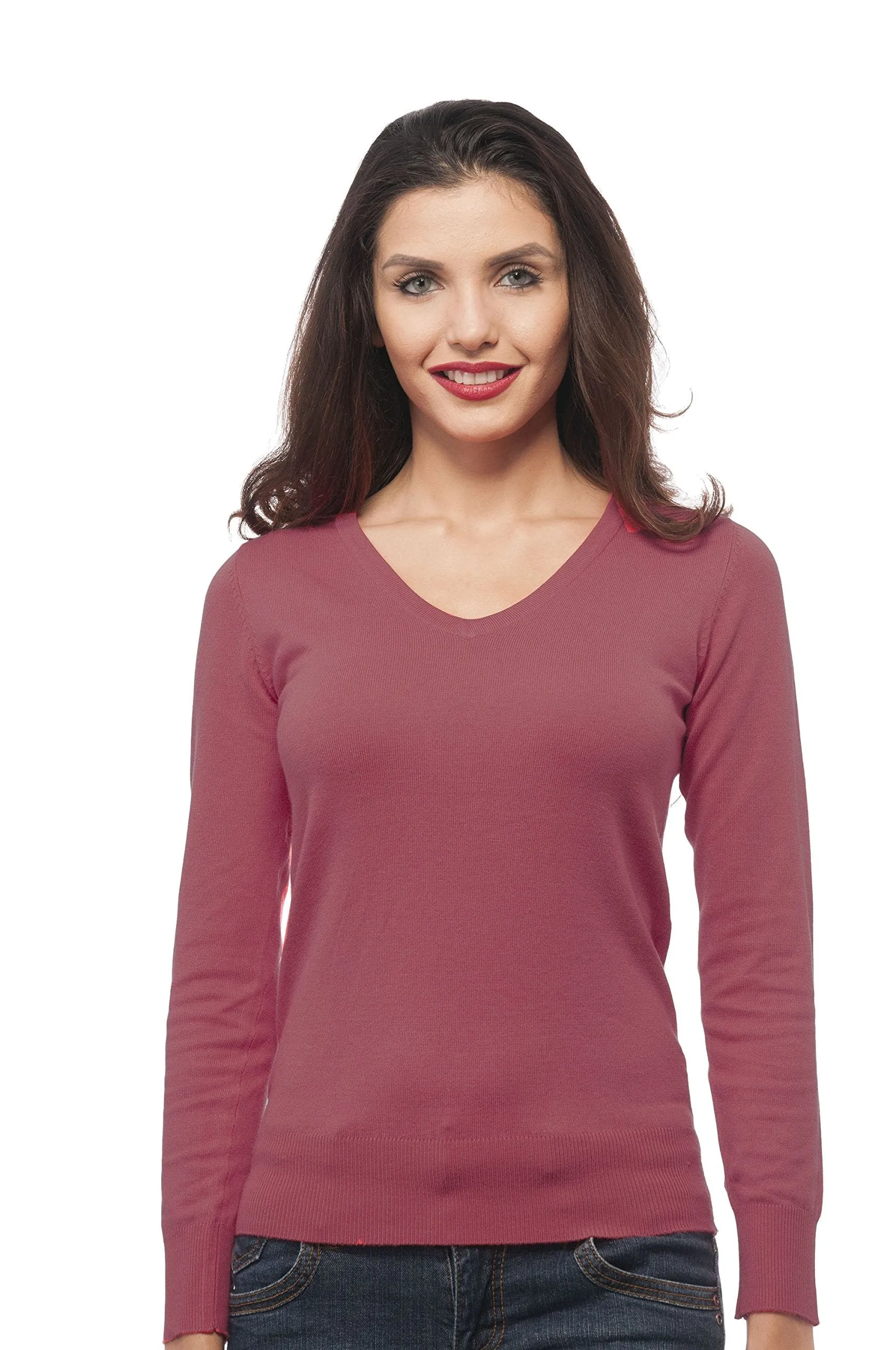 Hollywood Star Fashion Long Sleeve V Neck Knit Sweater
