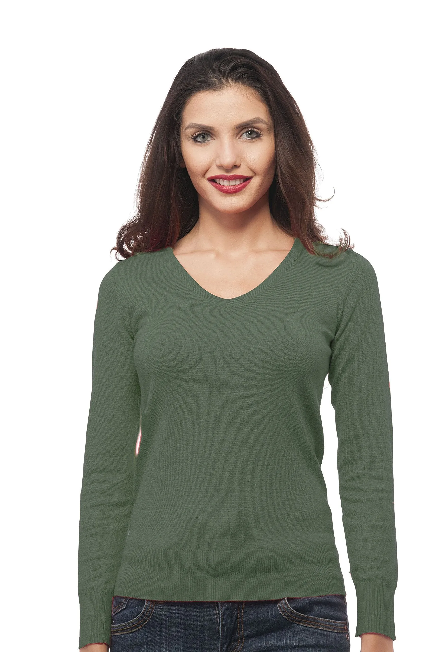Hollywood Star Fashion Long Sleeve V Neck Knit Sweater