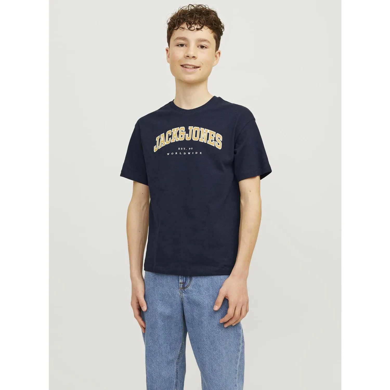 Jack & Jones Junior Navy Blazer Caleb Varsity T-Shirt O-Neck Noos