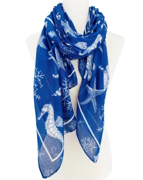 JC022852 Navy-White Sea Life Scarf