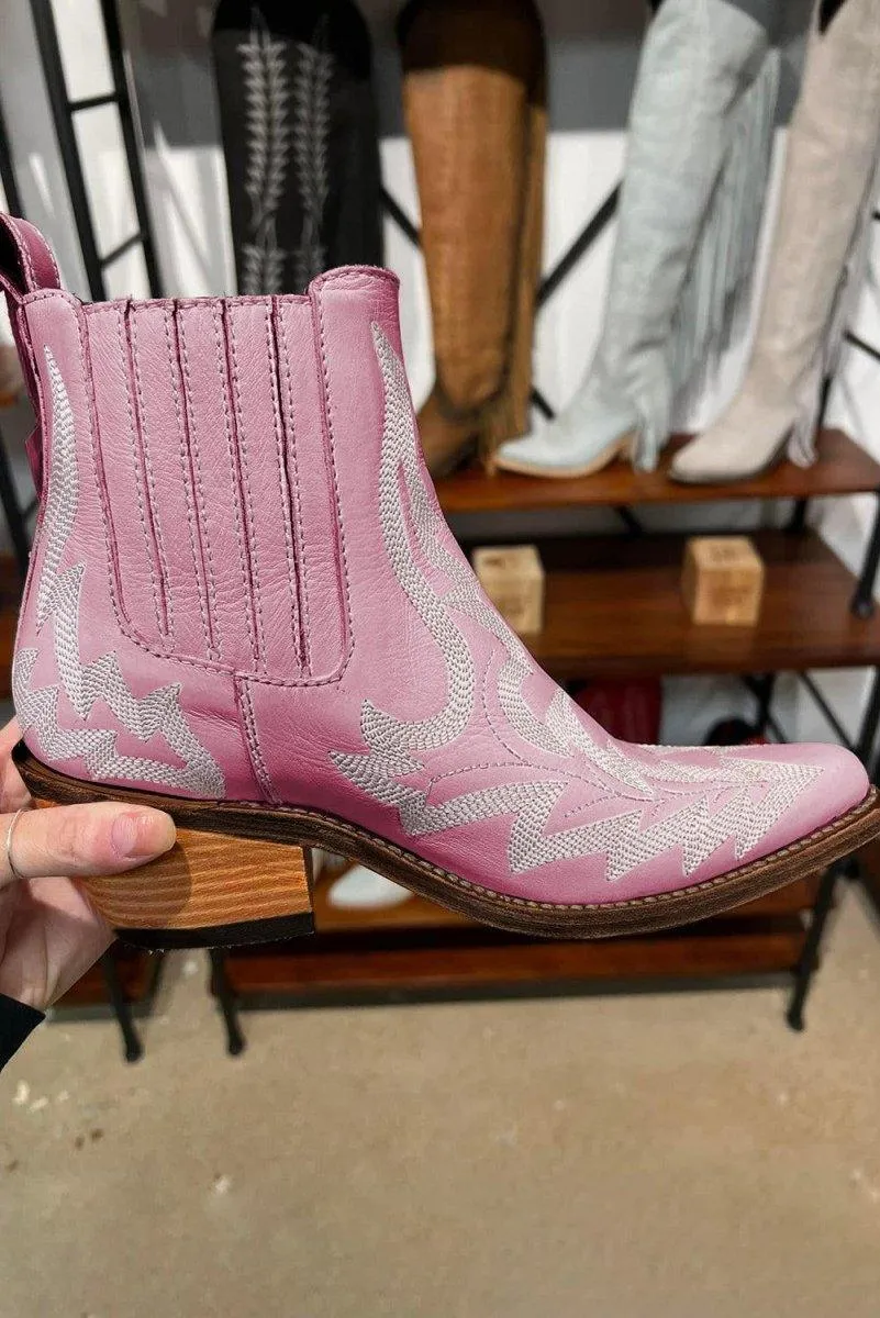 Kendall Leather Embroidered Western Booties