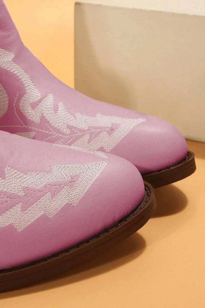 Kendall Leather Embroidered Western Booties