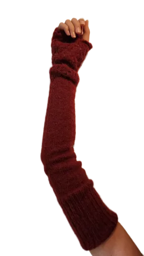 lace weight alpaca long line mittens / sleeves