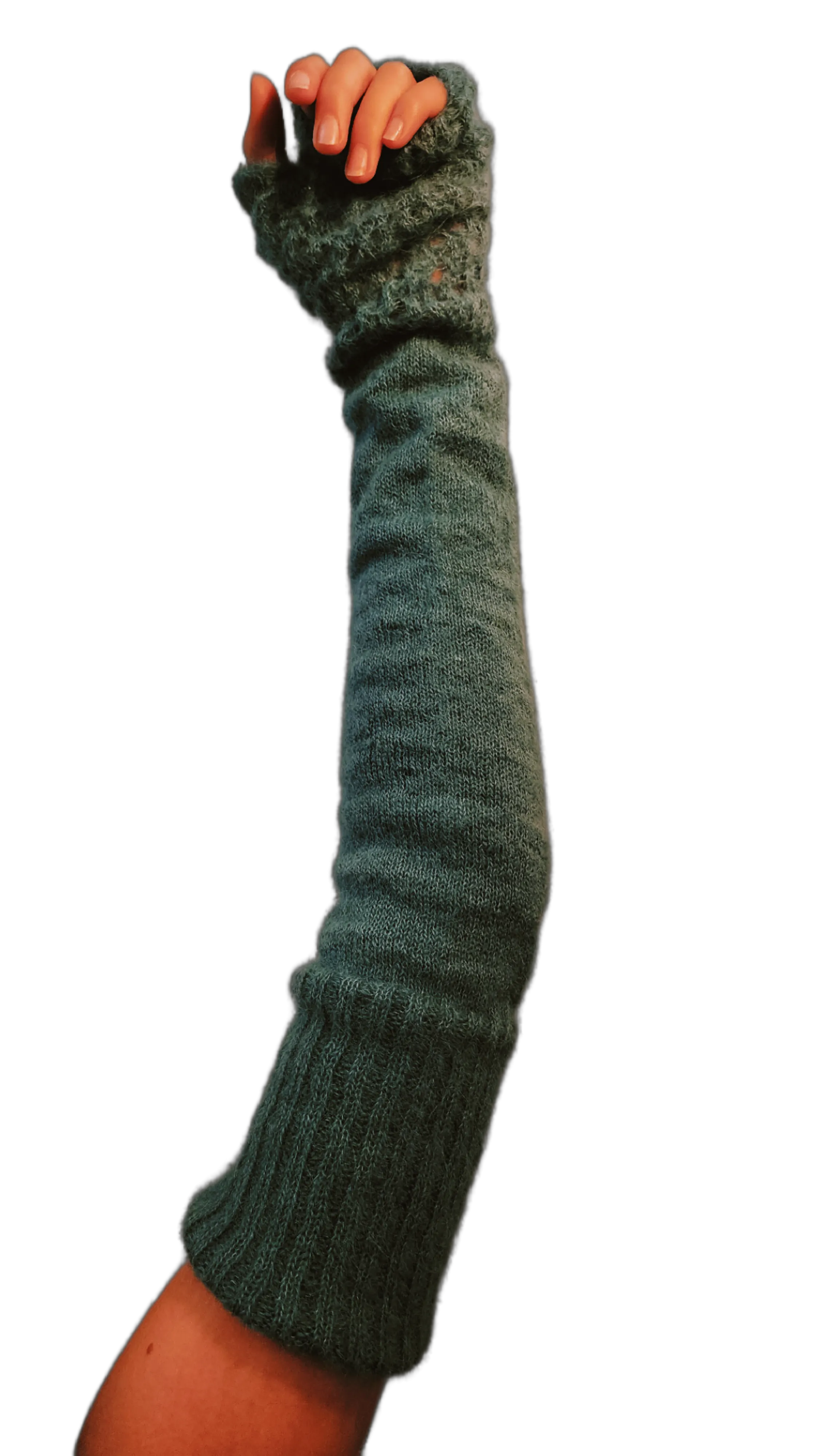 lace weight alpaca long line mittens / sleeves