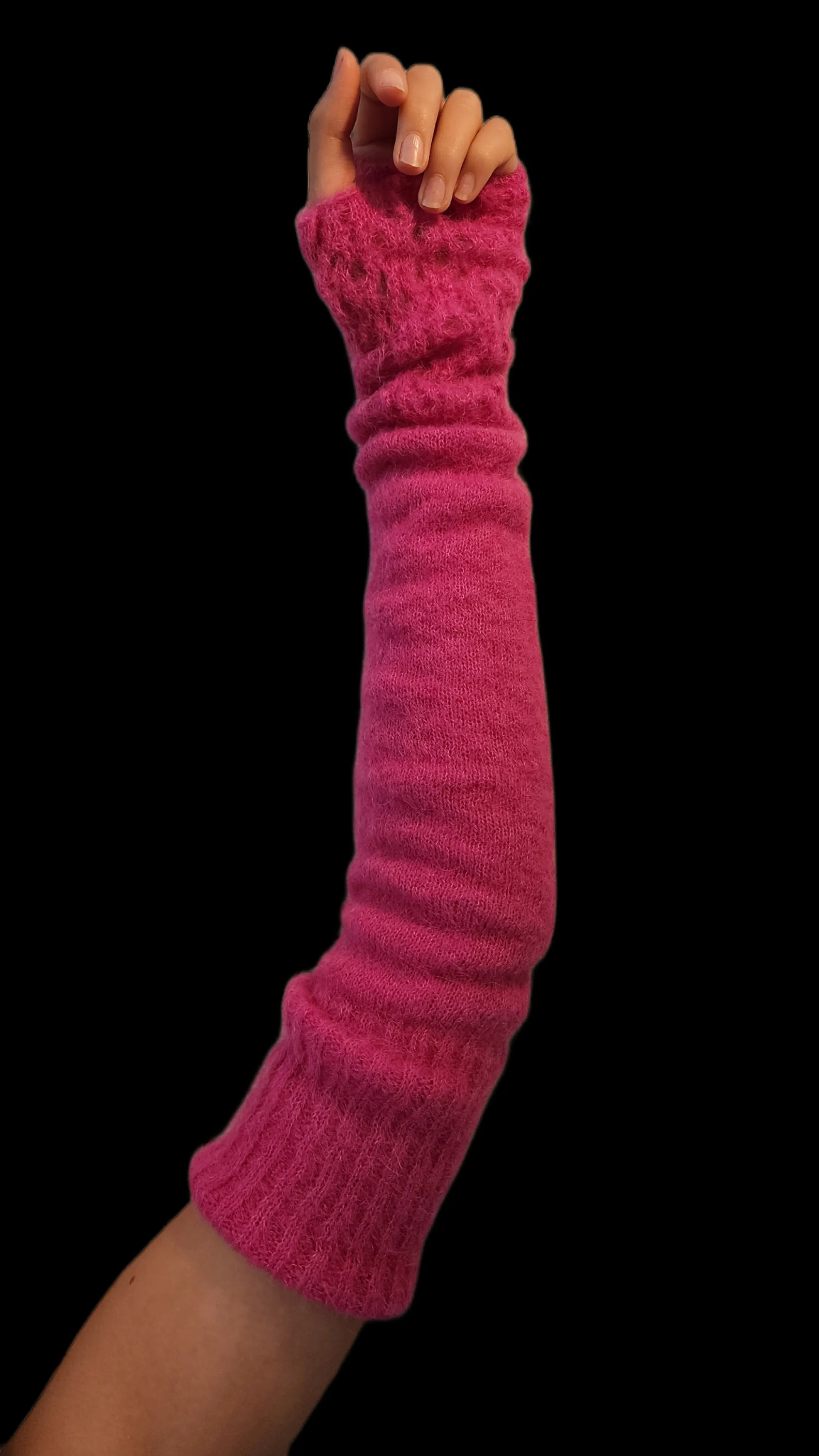 lace weight alpaca long line mittens / sleeves