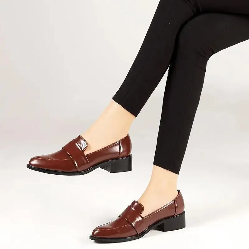 leather casual comfy moccasins for women