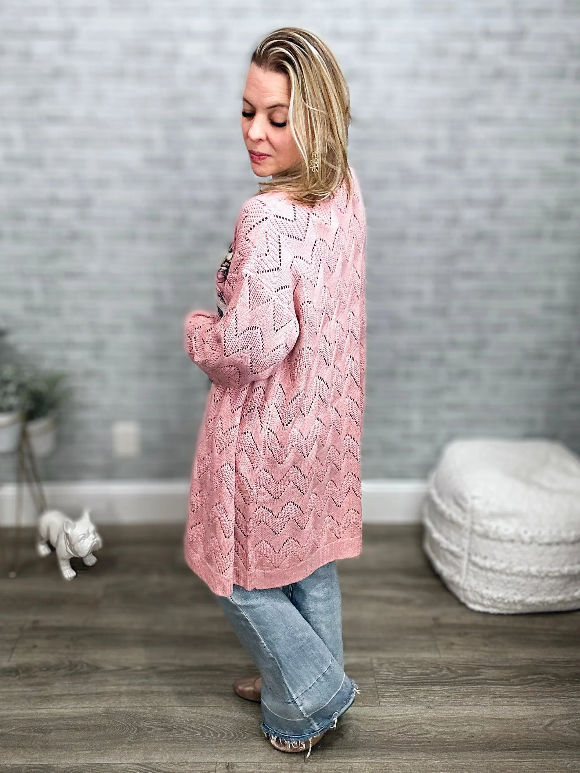 Lightweight Blush Pink Sweater Cardigan - Andree by Unit