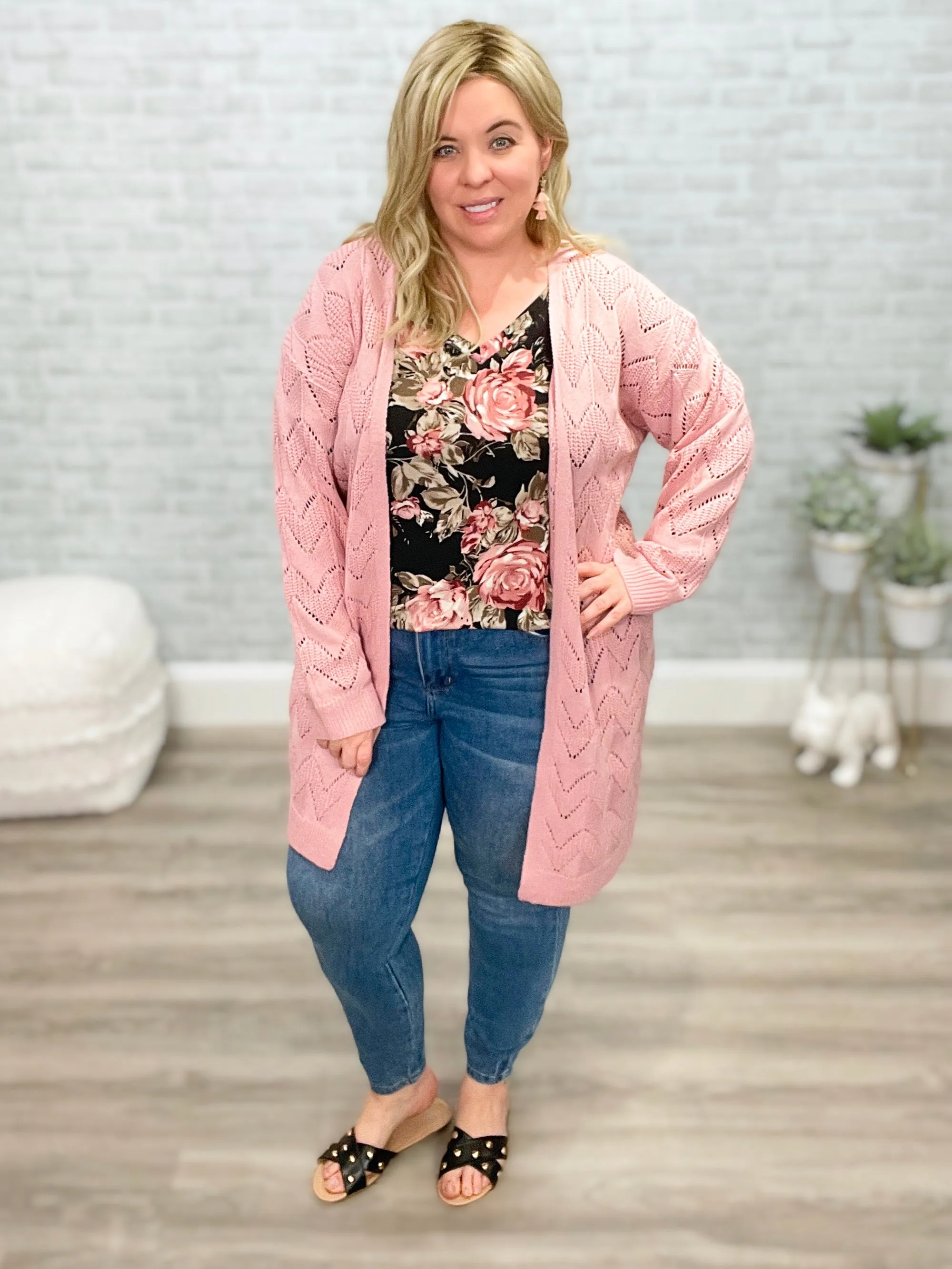 Lightweight Blush Pink Sweater Cardigan - Andree by Unit