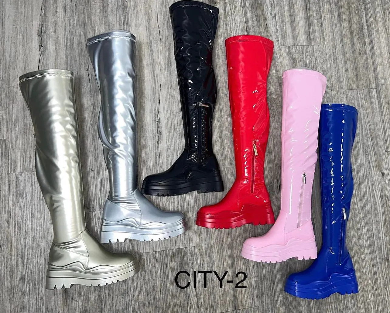 Liliana Thigh High Boots Chunky Lug Sole- Leema-05