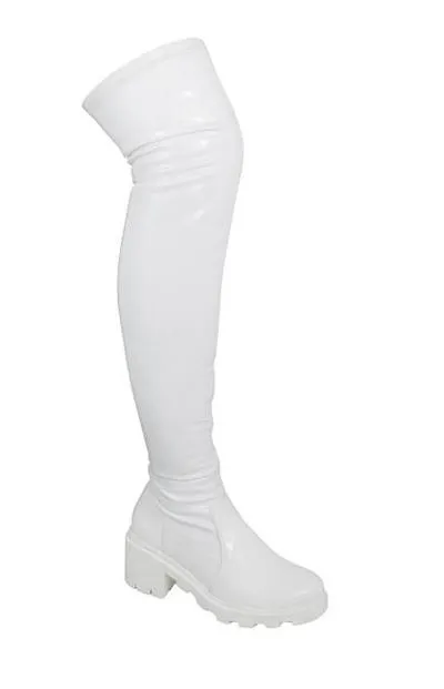 Liliana Thigh High Boots Chunky Lug Sole- Leema-05