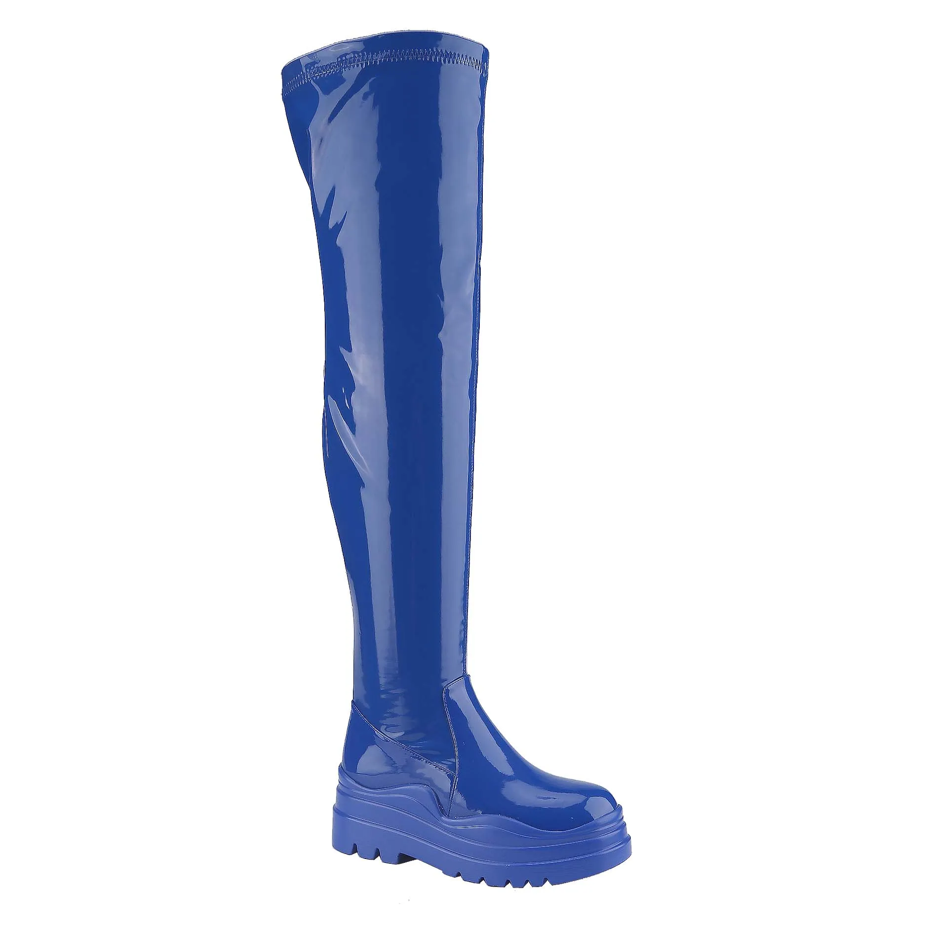 Liliana Thigh High Boots Chunky Lug Sole- Leema-05