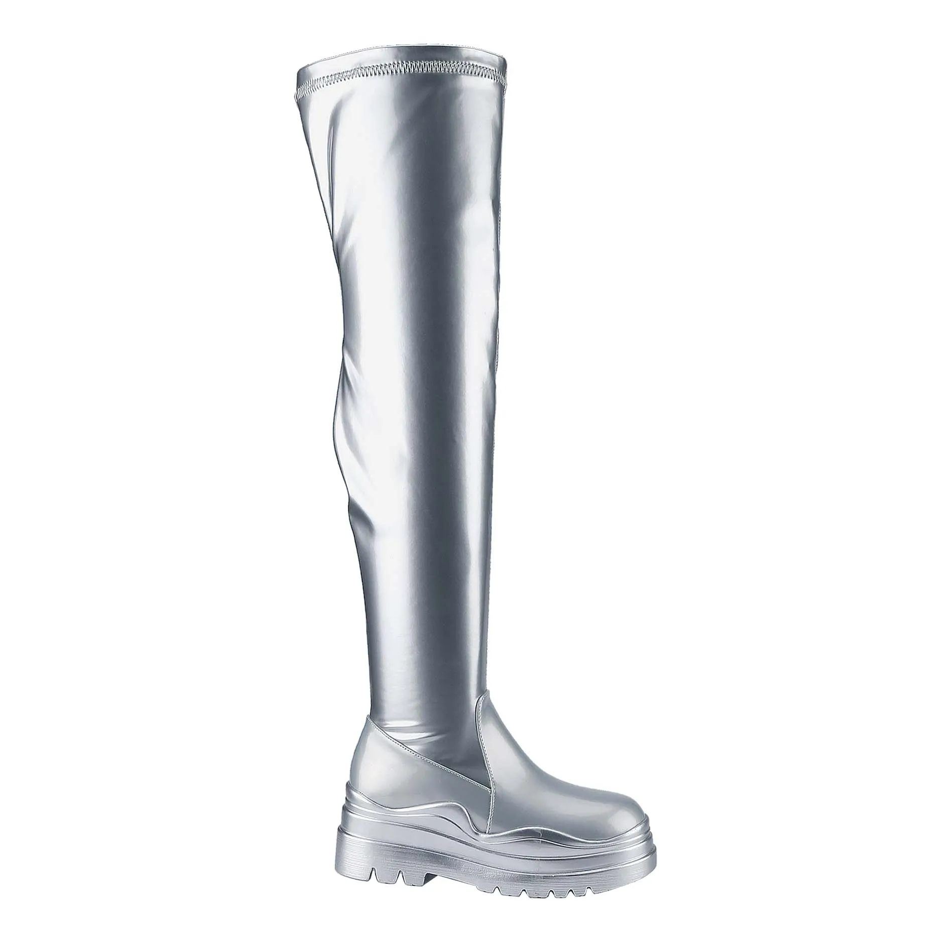 Liliana Thigh High Boots Chunky Lug Sole- Leema-05