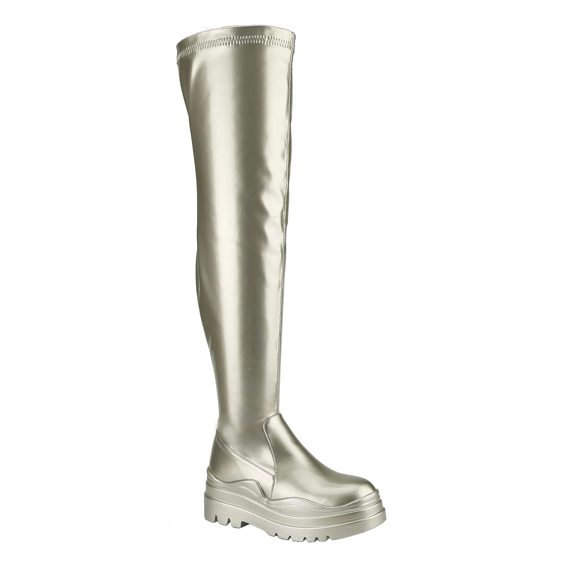 Liliana Thigh High Boots Chunky Lug Sole- Leema-05