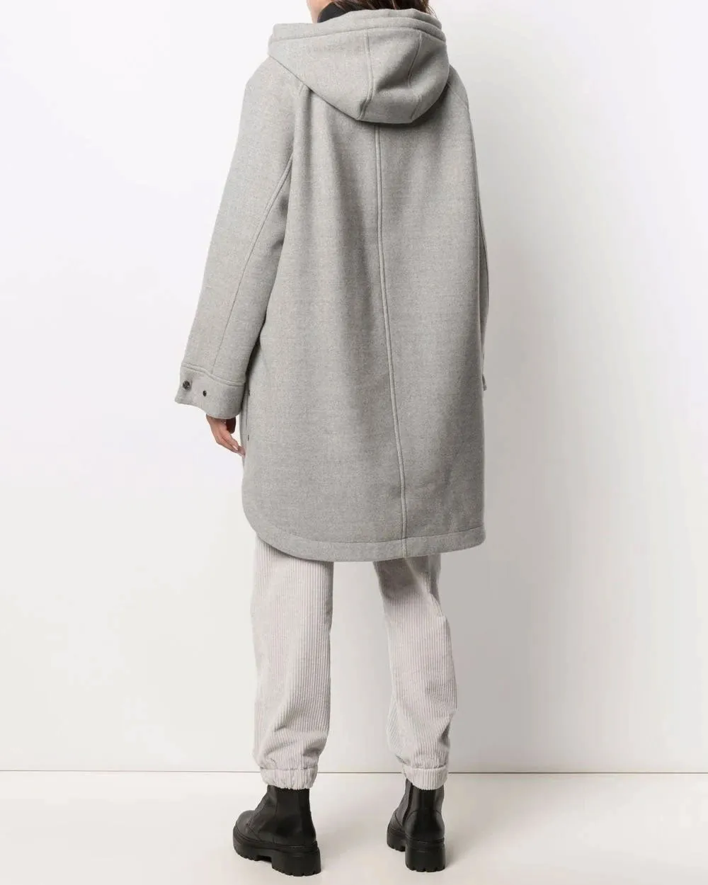 Medium Grey Wool Hooded Jacket