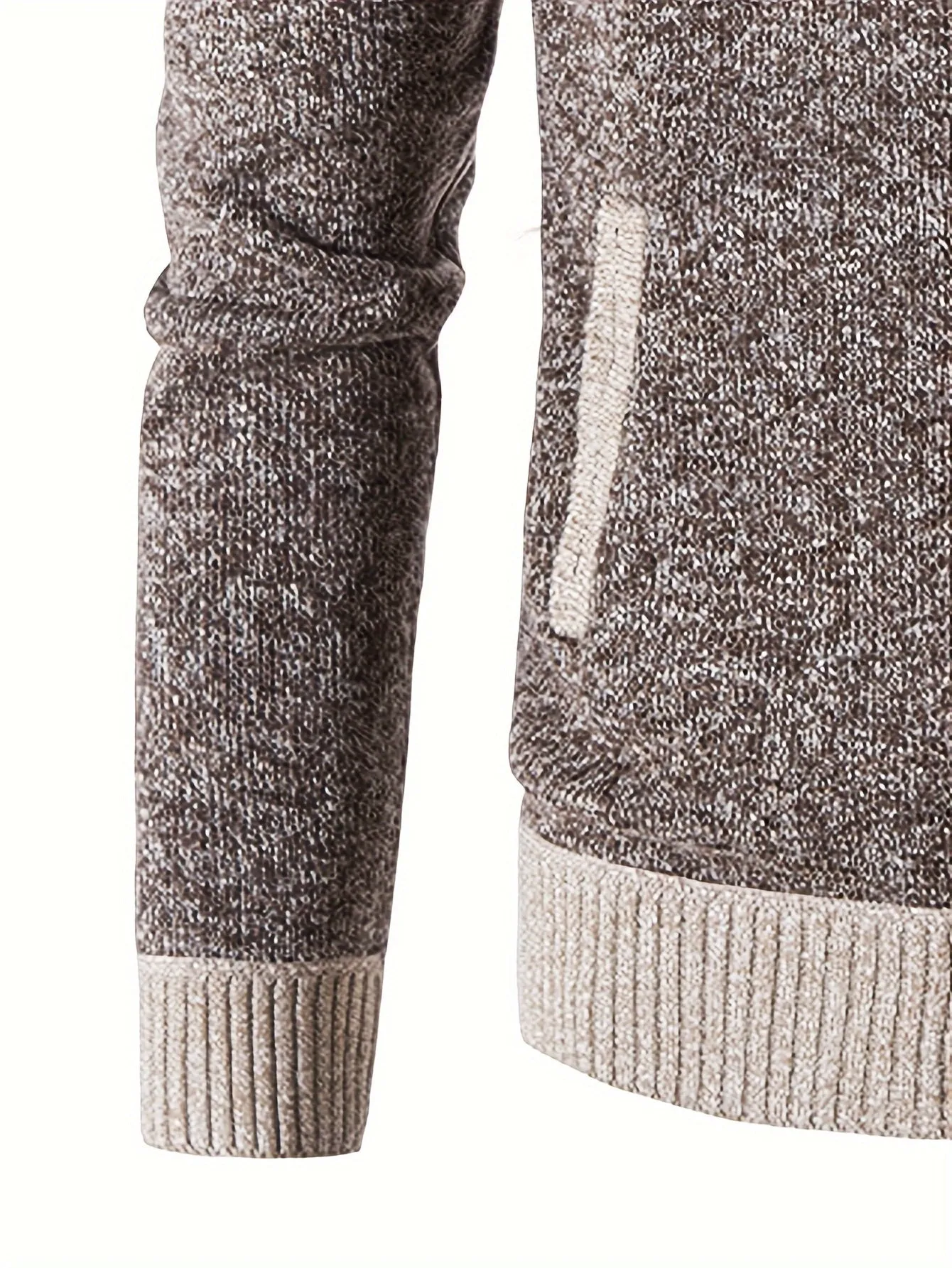 Men's Full Zip Up Casual Fleece Lined Stand Collar Cardigans