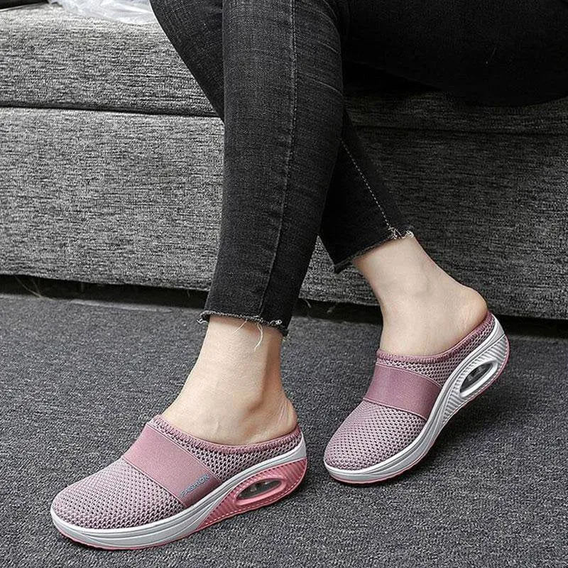 Mesh Air Cushion Slip-On Diabetic Walking Orthopedic Shoes