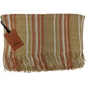 Missoni Scarf Brown Orange White Chevron Design - Women Designer Shawl SALE