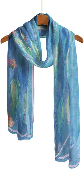 Monet Water Lilies Silky-soft Polyester Sheer Long Scarf