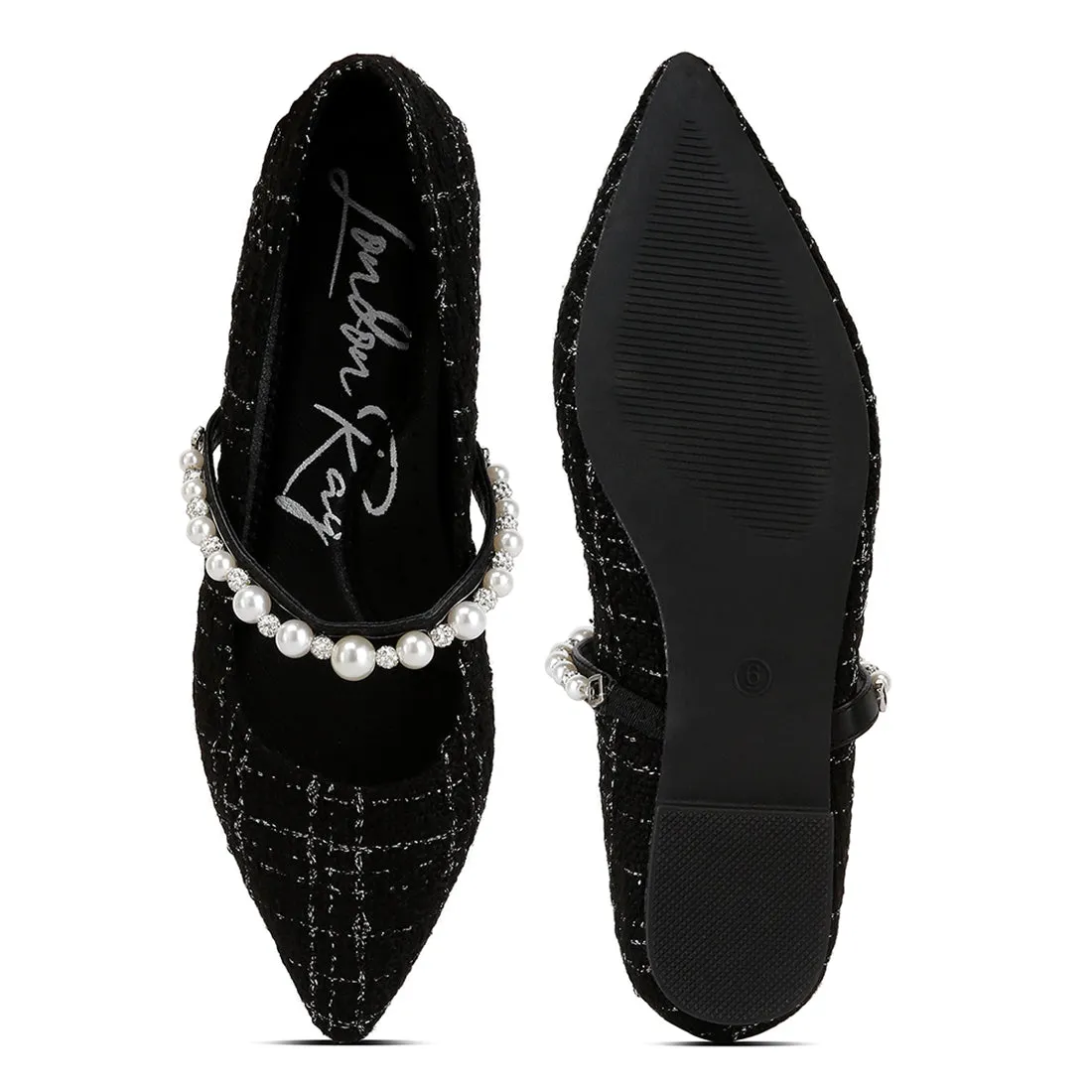 Mowie Tweed Mary Jane Ballet Flats