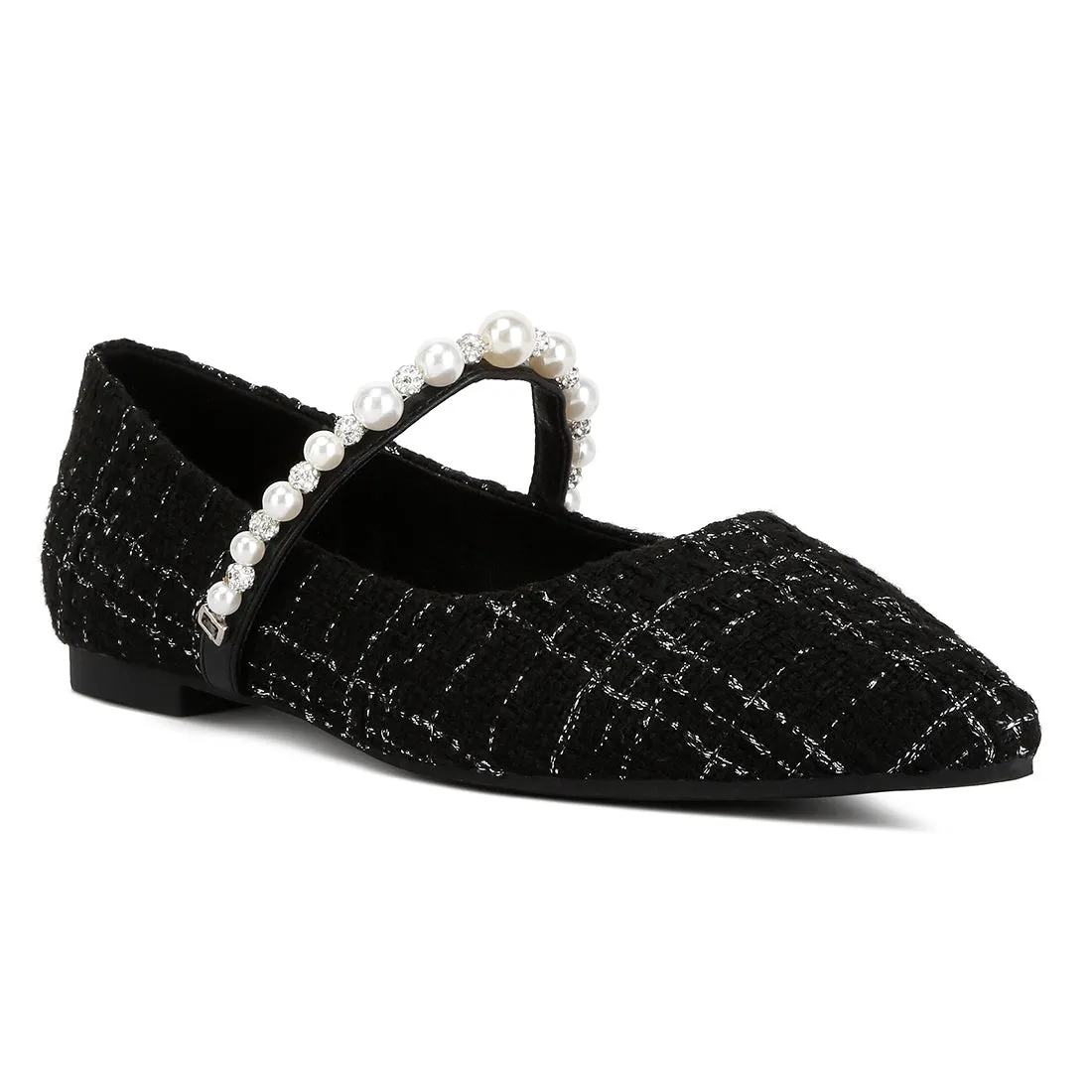 Mowie Tweed Mary Jane Ballet Flats