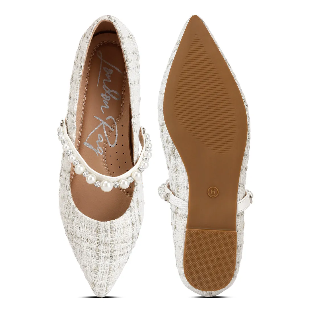Mowie Tweed Mary Jane Ballet Flats
