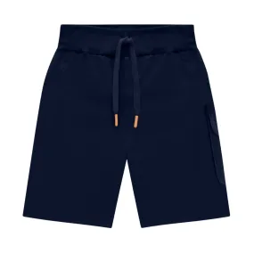 Navy Solid Matching Pull On Shorts