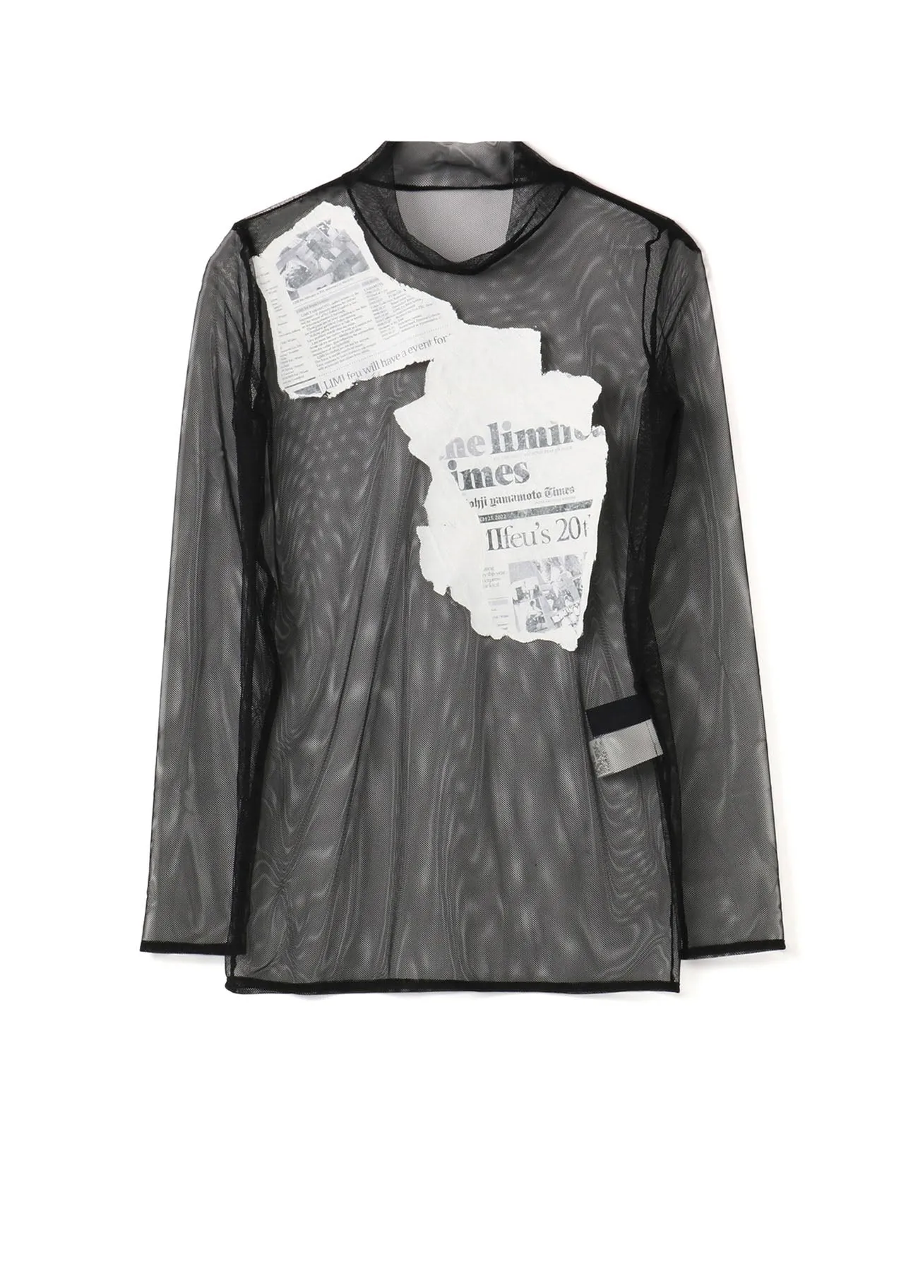 Newspaper Print High Neck T
