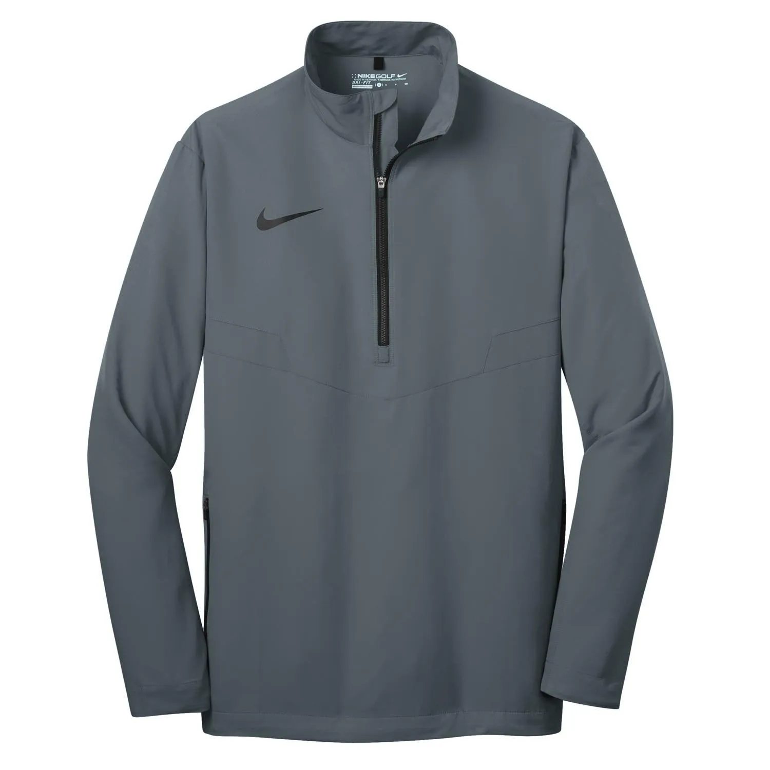 Nike Golf Men's Dark Grey/Black Dri-FIT Long Sleeve Half Zip Wind Shirt