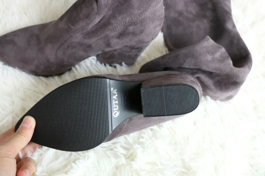Over The Knee High Winter Shoes Pointed Toe Boots