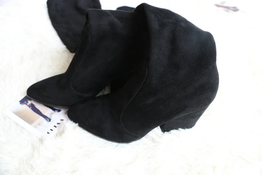 Over The Knee High Winter Shoes Pointed Toe Boots
