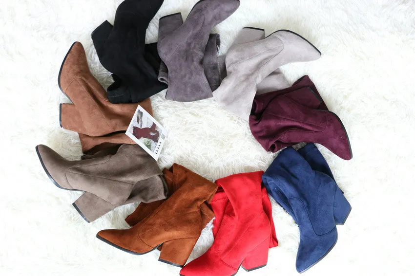 Over The Knee High Winter Shoes Pointed Toe Boots