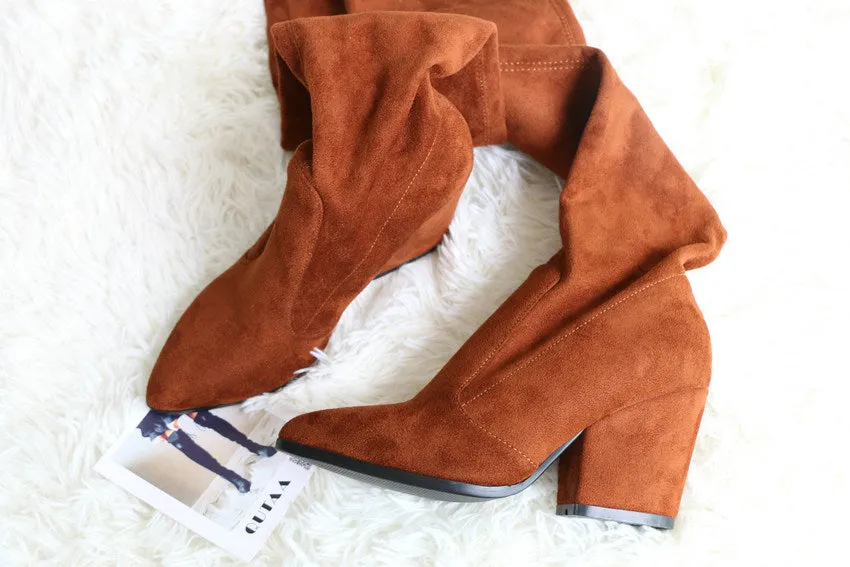 Over The Knee High Winter Shoes Pointed Toe Boots