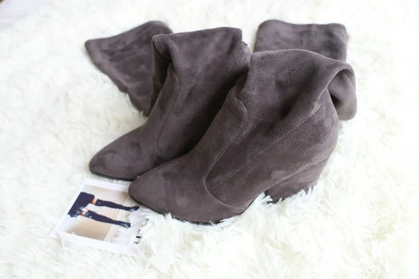 Over The Knee High Winter Shoes Pointed Toe Boots