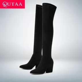 Over The Knee High Winter Shoes Pointed Toe Boots