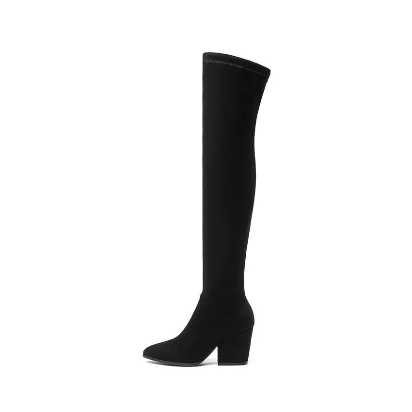 Over The Knee High Winter Shoes Pointed Toe Boots