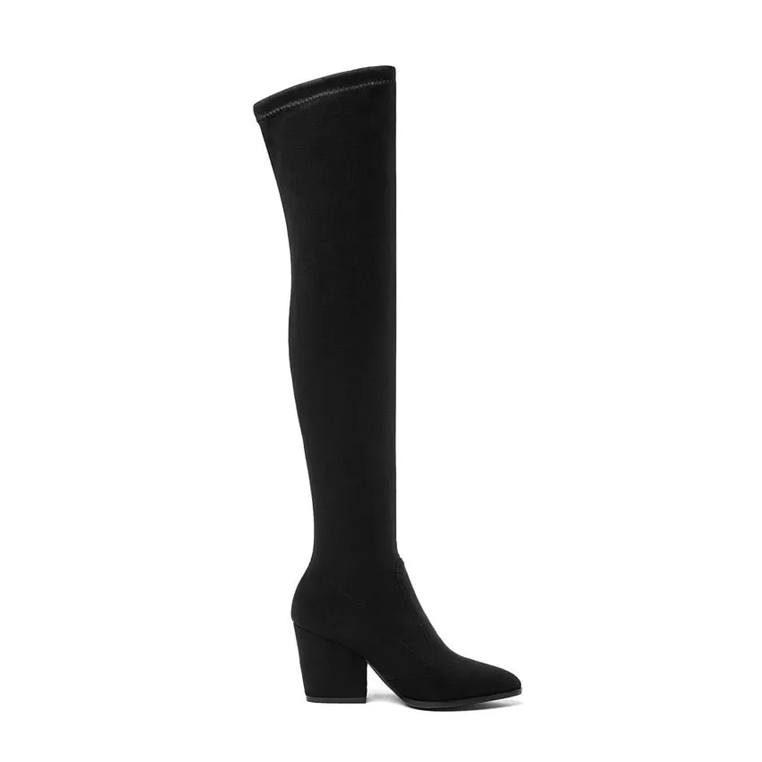 Over The Knee High Winter Shoes Pointed Toe Boots