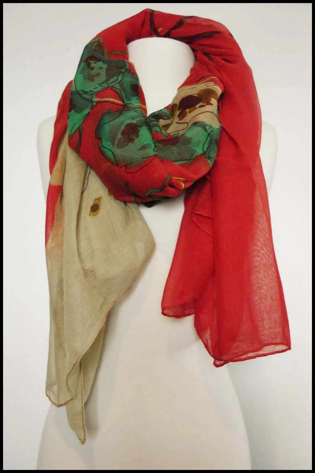Oversize Soft Bold Floral Printed  Scarf