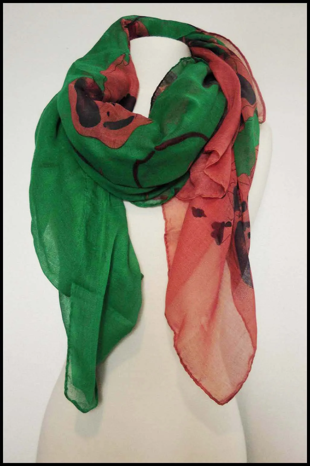 Oversize Soft Bold Floral Printed  Scarf