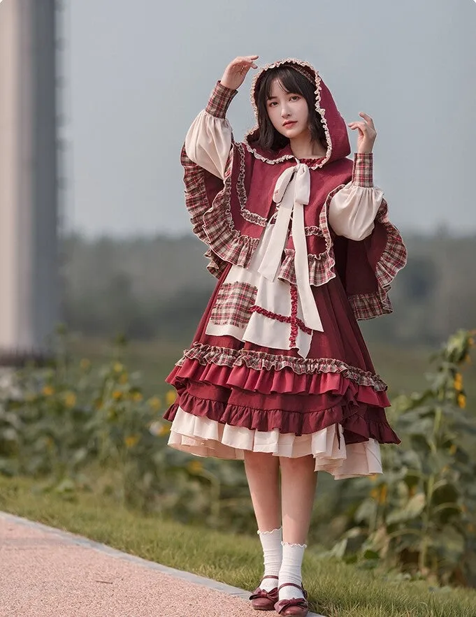 Pastoral style Little Red Riding Hood Lolita Dress Suit
