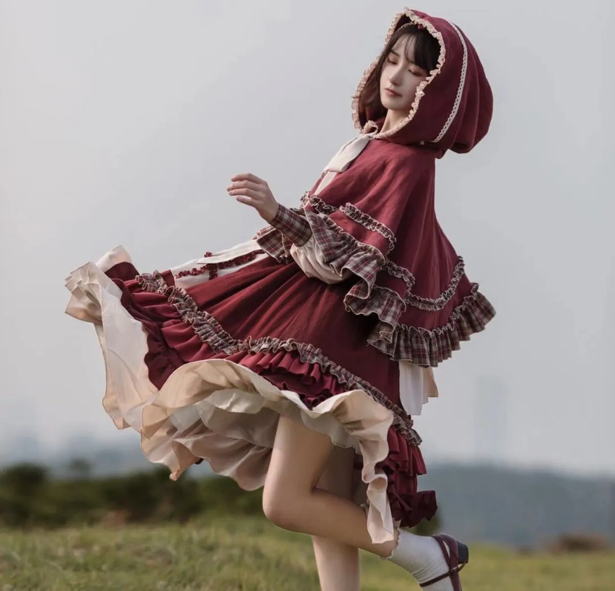 Pastoral style Little Red Riding Hood Lolita Dress Suit
