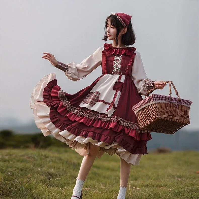 Pastoral style Little Red Riding Hood Lolita Dress Suit