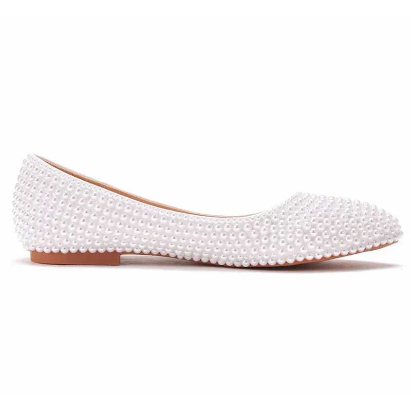 Pearls ballet flats for wedding