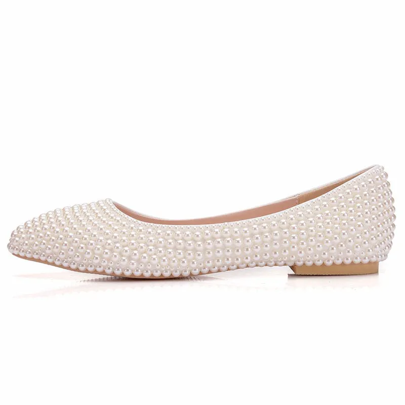 Pearls ballet flats for wedding