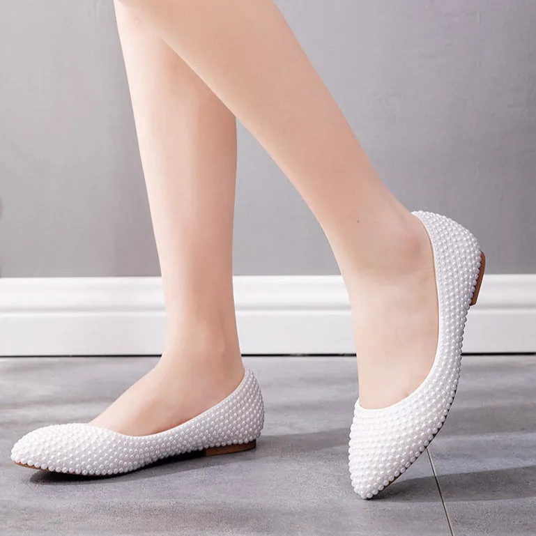 Pearls ballet flats for wedding