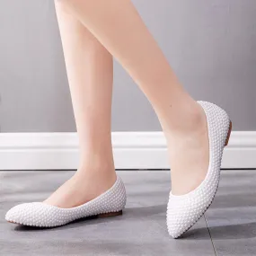 Pearls ballet flats for wedding