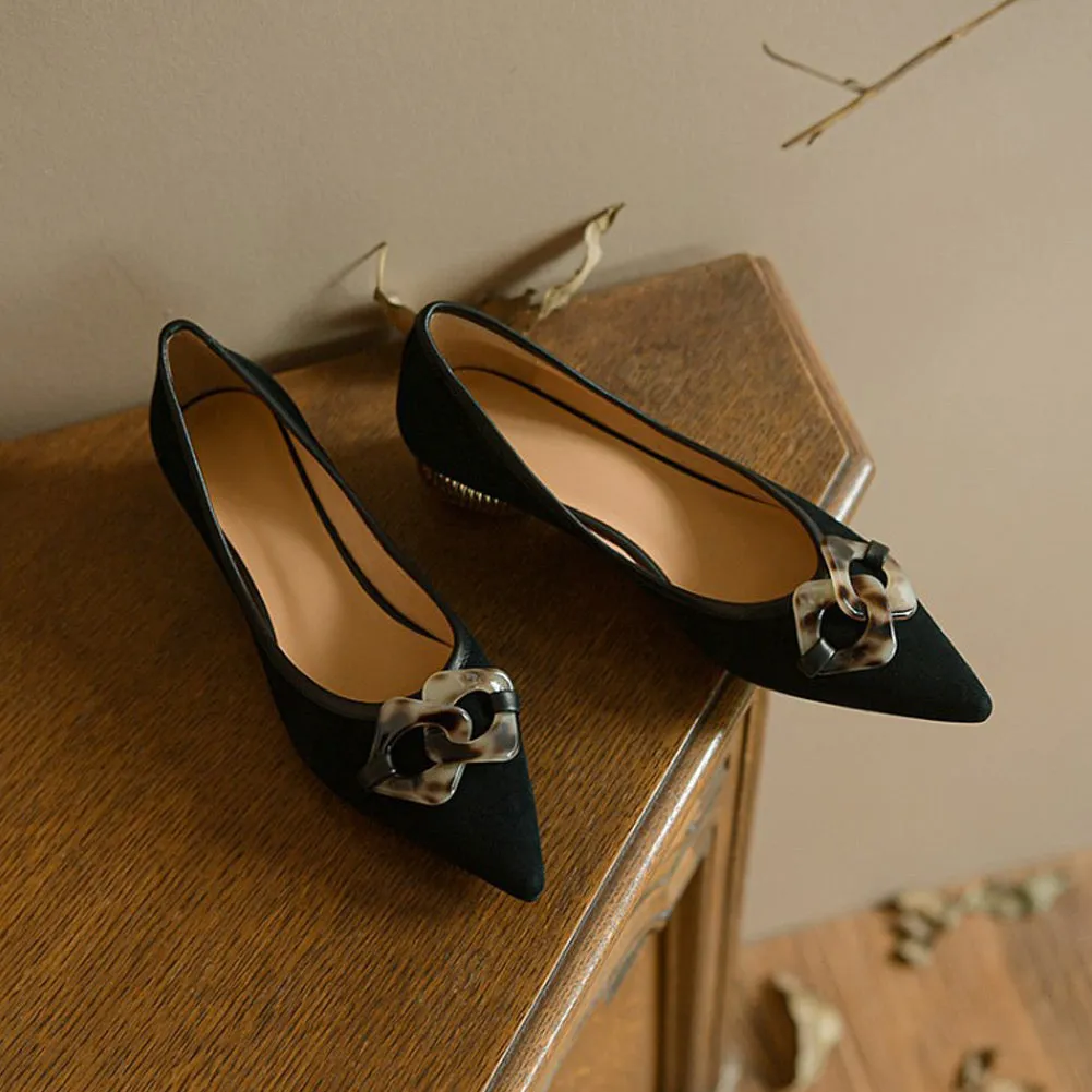 POINTED TOE SLINGBACK FLATS SHOES SLIP ON